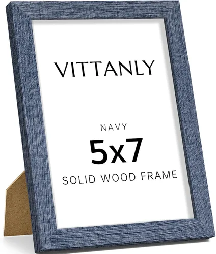 Vista 174 de Vittanly - Marco de fotos de 4 x 6 pulgadas de madera maciza con plexiglás, incluye paspartú de 3,5 x 5, para colgar en la pared o poner sobre una