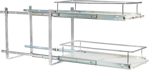 Vista 9 de Household Essentials C53340-1 Glidez mármol sintético - Organizador de armario de cocina de 2 niveles, estantes extraíbles, 22 pulgadas