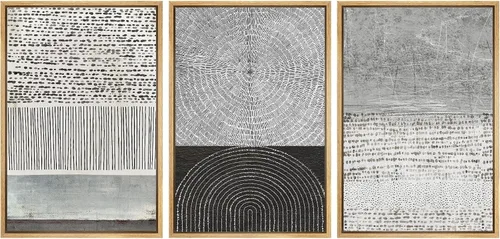 Vista 188 de SIGNWIN Lienzo enmarcado para pared, juego de arte neutro de bosque brumoso, ilustraciones en tono tierra, arte moderno, decorativo, bohemio
