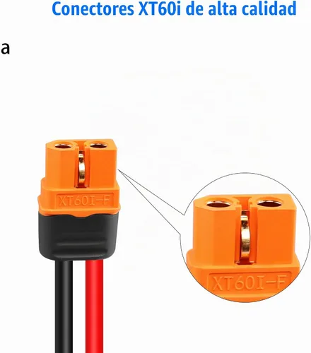 Vista 6 de GELRHONR XT60i Cable de extensión 1M, XT60 macho a XT60i hembra Cable conector 12AWG Cable de silicio, para Ebike, cargador de batería Lipo de coche