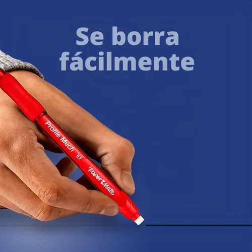 Vista 3 de Paper Mate Profile Mech - Lápices mecánicos, punta de lápiz #2 de 0.028 in, agarre cómodo, colores de barril surtidos, 8 unidades, suministros