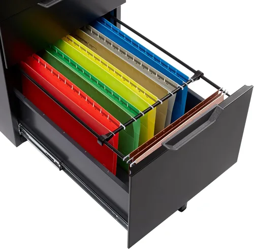 Vista 5 de Amazon Basics Archivador móvil de 3 cajones con cerradura, archivador