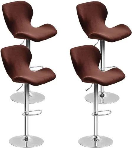 Vista 31 de Paquete de 2 fundas para sillas de bar de altura de mostrador, fundas giratorias de terciopelo para taburetes de bar, fundas elásticas para sillas