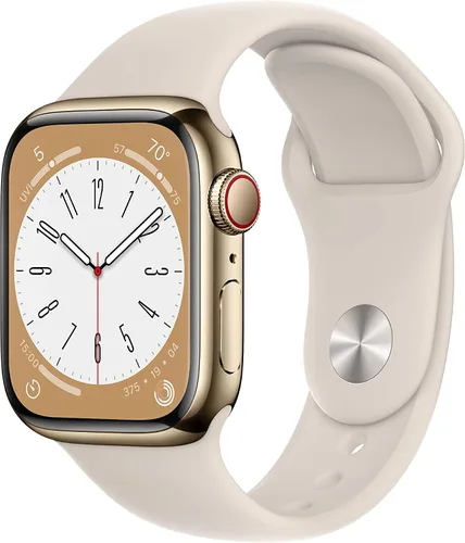 Vista 7 de Apple Watch Series 8 [GPS + Cellular 45mm] Reloj inteligente con caja de aluminio ROJA (PRODUCTO)RED con correa deportiva ROJA (PRODUCTO)RED-S/M.
