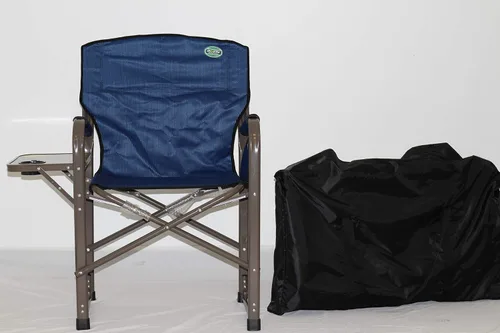 Vista 6 de EEZ RV Products Silla de director plegable de respaldo alto resistente con mesa auxiliar y bolsa de almacenamiento - (marrón)