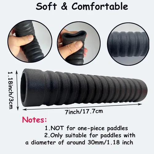 Vista 2 de JK - 2 empuñaduras para remo de kayak, accesorios de silicona antideslizante para remo de kayak