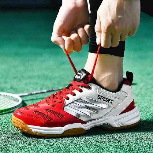 Vista 2 de zxcvb Tenis Bádminton Zapatos de los Hombres Nuevos Tendón de Ox Inferior de Desgaste Antideslizante de los Hombres de Baja Primavera Tenis de Mesa