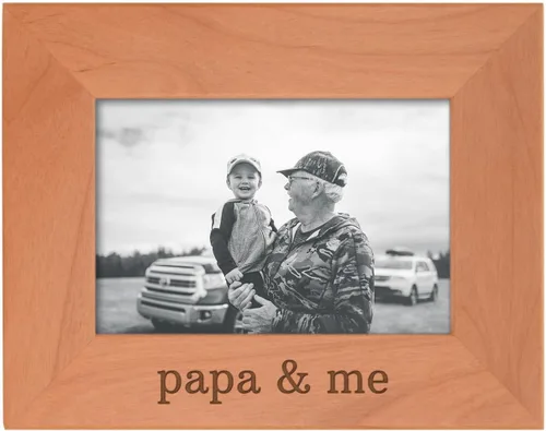 Vista 15 de Personalized Gifts Grandpa Gift Grandpa and Me Grandchild - Marco de fotos de madera natural grabado de 4 x 6 pulgadas, diseño de paisaje