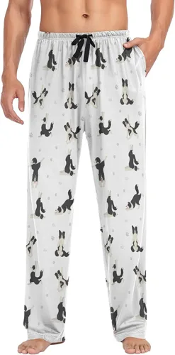 Vista 3 de Pantalones de pijama para hombre, pantalones de pijama para dormir, pantalones de descanso con bolsillos, S, M, L, XL, XXL