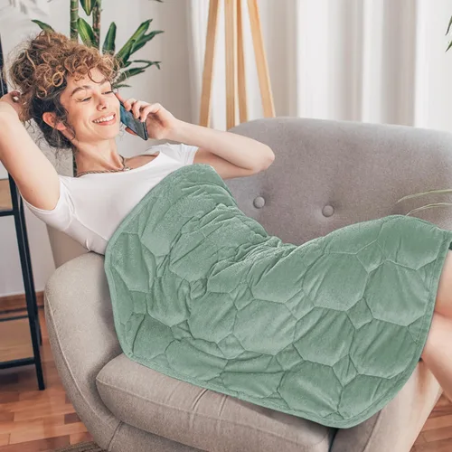 Vista 38 de Topblan - Manta pesada para adultos de 12 libras, suaves y cómodas mantas de forro polar con sherpa lanudo, manta pesada de jacquard elegante