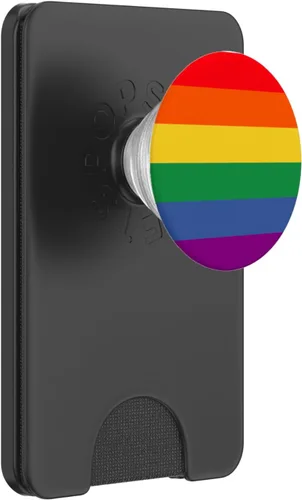 Vista 6 de Bandera del orgullo LGBT de colores arcoíris PopSockets MagSafe PopGrip para iPhone