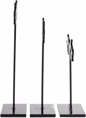 Vista 3 de Un juego de 3 piezas de acrílico negro soporte de aretes desmontable estante de almacenamiento de pendientes organizador torre de joyería