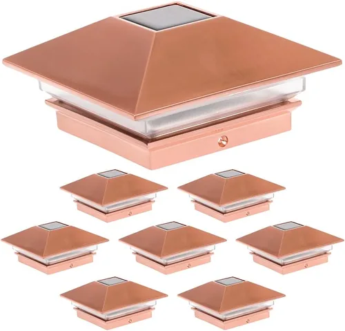 Vista 14 de Postes solares GreenLighting Nominal 4 x 4 Slim LED, lámpara con remate para postes de madera, Bronce