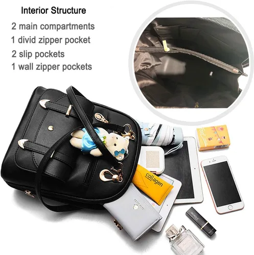 Vista 5 de Mochila de cuero para niñas, pequeña, para adolescentes, a la moda, acolchada, tamaño pequeño, para el hombro