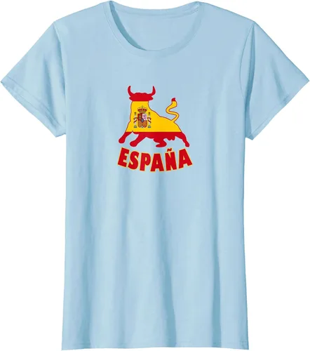Vista 18 de Spain Espana with Bull and National Flag/Present T-Shirt Asphalt Grey