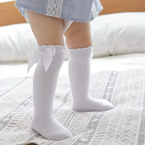 Vista 50 de DRESHOW BQUBO - Calcetines de punto para bebé, calcetines de algodón para niñas pequeñas