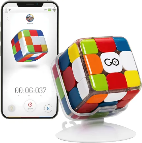Vista 7 de GoCube 2x2: el primer cubo conectado 2x2 que te permite aprender a resolver el cubo. Rompecabezas STEM habilitado para aplicaciones que se adapta a