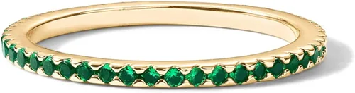 Vista 3 de PAVOI 14K Gold Plated Sterling Silver Colored CZ Stones Stackable Ring Simulated Diamond Eternity Bands for Women