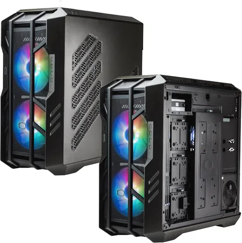 Vista 15 de Cooler Master HAF 700 E-ATX Caja de PC de Alto Flujo de Aire, Panel Frontal de Malla, Ventiladores Duales ARG 200mm Customizable Sickleflow, 1 x USB