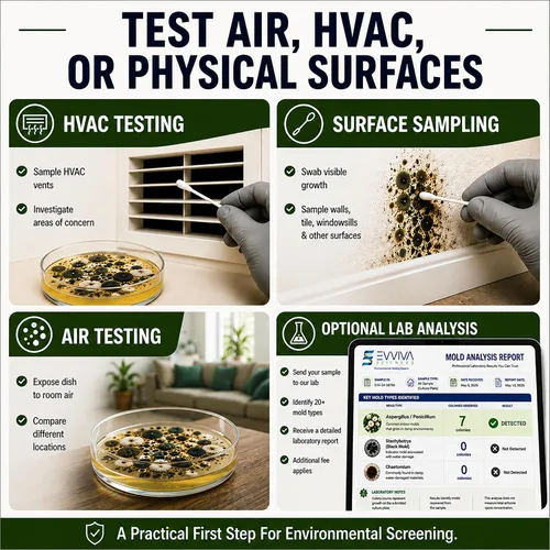 Vista 6 de Evviva Sciences - Kit de prueba de moho para el hogar, 5 pruebas de detección simples con análisis de laboratorio opcional (tarifa adicional)