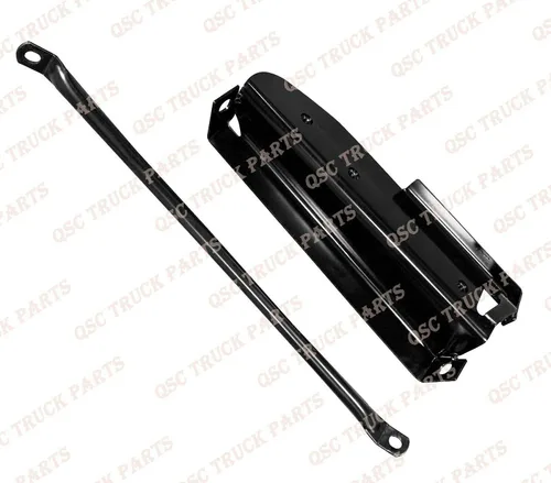 Vista 9 de QSC Truck Parts Parachoques de acero cromado esquina izquierda y derecha par w/rejilla compatible con Kenworth T680