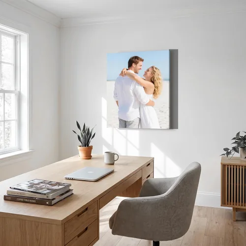 Vista 4 de Lienzo impreso con tus fotos, lienzo personalizado, arte de pared para boda, bebé, perro, familia, decoración del hogar, regalos personalizados