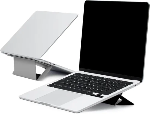 Vista 7 de MOFT Soporte para computadora portátil para escritorio, soporte de computadora adhesivo con doble ángulo, soporte elevador ergonómico