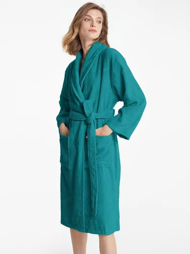 Vista 5 de SIORO Batas de tela de rizo para mujer, bata de baño de algodón suave, bata de ducha larga, cuello de chal, ropa de descanso, S-XL