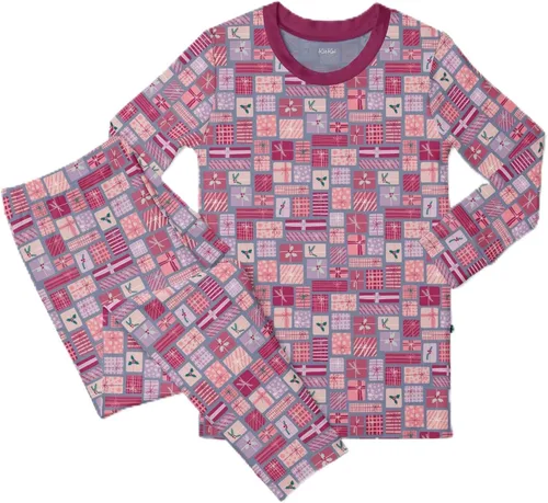 Vista 98 de KicKee Pants Conjunto de pijama de manga larga con estampado de piezas 90's Plaid