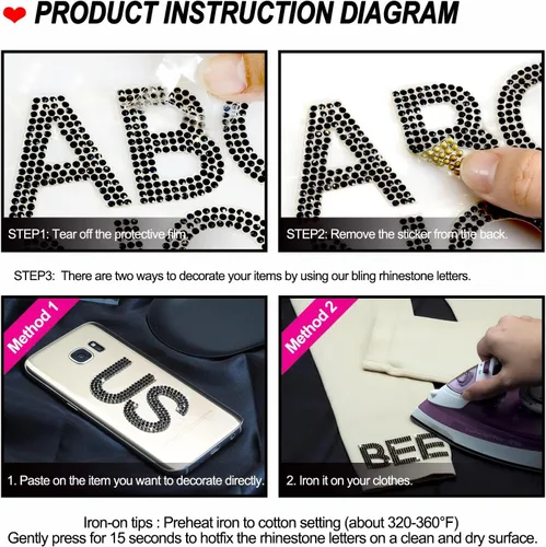 Vista 2 de 34 calcomanías de letras del alfabeto con diamantes de imitación, letras A-Z, autoadhesivas para planchar, calcomanías para autos, artes