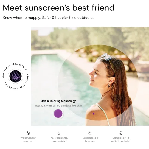 Vista 7 de SpotMyUV Calcomanías de detección UV para protector solar con tecnología patentada Dermatrue SPF Sensing, saber cuándo volver a aplicar protector