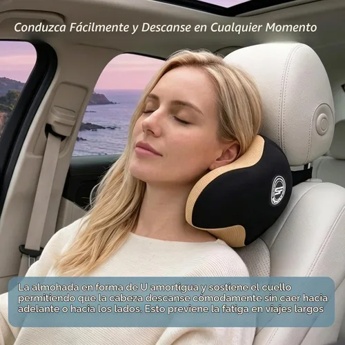 Vista 7 de Almohada realmente útil para reposacabezas de coche, almohada para el cuello del coche para dormir con correa ajustable, 100% espuma viscoelástica