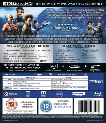 Vista 3 de Black Panther 4K UHD Blu-ray 2018 Region Free