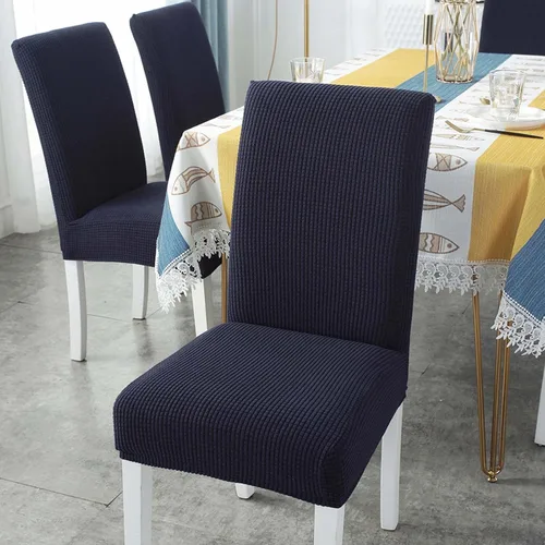 Vista 16 de Mantel rectangular de algodón y lino a prueba de polvo, lavable, resistente a las arrugas, juego de funda de silla elástica para la cocina, comedor