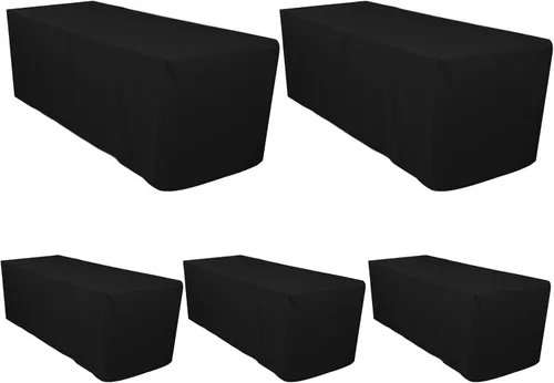 Vista 11 de Surmente - Manteles negros para mesas rectangulares de 6 pies, 30 x 72 pulgadas Protector de mesa ajustado, sin arrugas, tela de poliéster