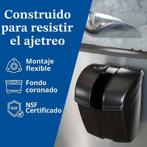 Vista 7 de San Jamar Saf-T-Ice Caddy de Plástico para Cucharones, 86 oz, Negro