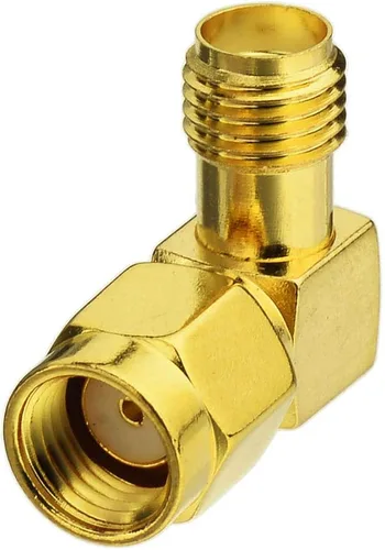 Vista 4 de Bingfu RP-SMA macho a SMA hembra Adaptador de conector de antena de ángulo recto (paquete de 2) para FPV Drone Controller Router WiFi Adaptador