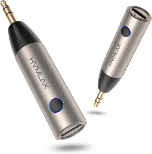 Vista 10 de HVMLAK Adaptador Bluetooth 5.3 Aux para Coche con Micrófono Mejorado, Jack de 3.5mm para Estéreo de Coche y Hogar, Carga USB-C, Estuche Resistente