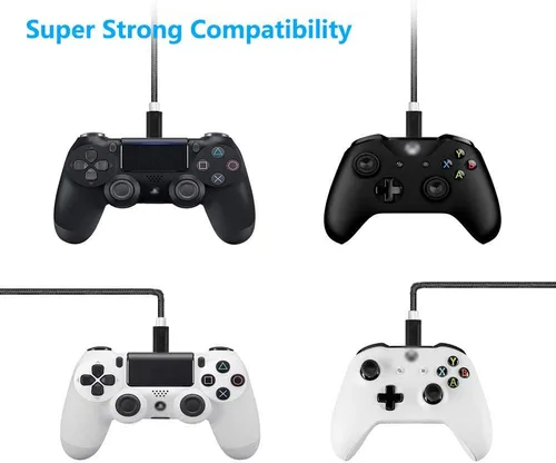 Vista 3 de Replacement PS4 Controller Charging Cable Sync Cord, Play and Charger Cable compatible for PS 4 DualShock 4 PS4 Slim PS4 ProXbox OneOne SXbox One