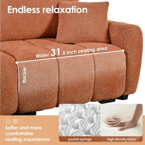 Vista 5 de [VIDEO] 110" Modular Sectional Sofa, L Shape with Extra-large Seat, Pull-l