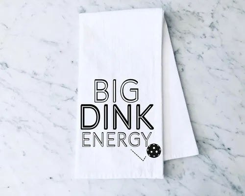 Vista 4 de Toalla de cocina divertida, paño de cocina Big Dink Energy Pickleball - Regalo para él o ella - Regalo de Pickleball - Jubilación - Navidad - Día