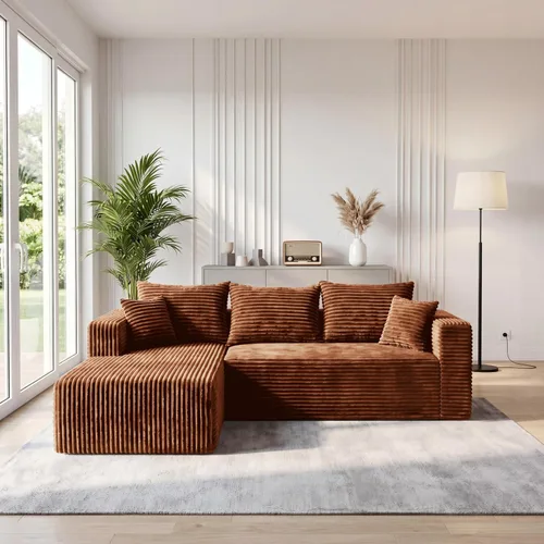 Vista 32 de Sofá modular deshuesado de 118 pulgadas con diván y otomano de pana de gran tamaño en forma de U, sofá de nube para asiento profundo para sala