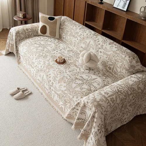 Vista 31 de HANDONTIME Funda para sofá para perros lavable con estampado floral de pájaros para sofás y sillones, funda de sofá negra con flores de jacquard