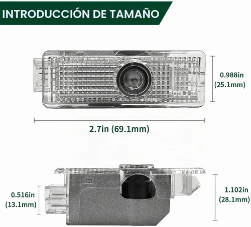 Vista 4 de 2 luces con el logotipo de luz de puerta que nunca se desvanecen, proyección, sombra fantasma, luz de charco de bienvenida compatible con accesorios