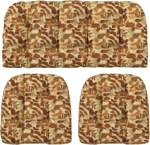 Vista 53 de RSH DECOR: Sunbrella - Juego de 3 cojines de mimbre copetudos 41 x 19 pulgadas y 19 x 19 pulgadas Fabricado con tela de rendimiento Sunbrella