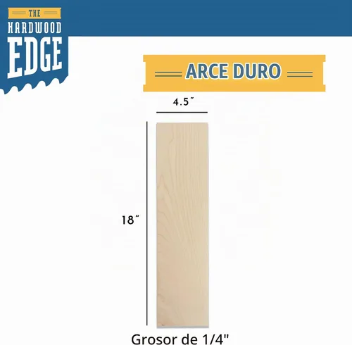 Vista 2 de Tablones de Madera Dura de Arce - Paquete de 2 Madera de Arce Dura para Manualidades de Madera Sin Terminar - 1/4'' (6mm) 100% Madera Dura Pura