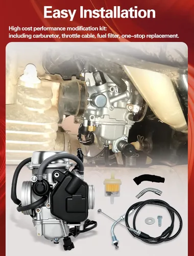 Vista 7 de Reemplazo de carburador y cable de acelerador para Honda Foreman 450 TRX 450 TRX450ES TRX450FE TRX450FM TRX450S TRX 400 TRX 400FW ATV Carburador