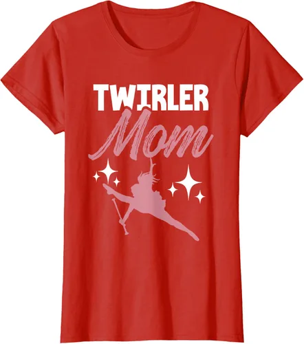 Vista 75 de Twirler Mom Baton Twirl Mother Majorette Twirling Camiseta, Negro, S