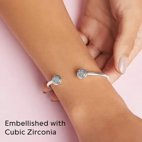 Vista 8 de PANDORA Pulsera de circonita cúbica distintiva de joyería en plata de ley