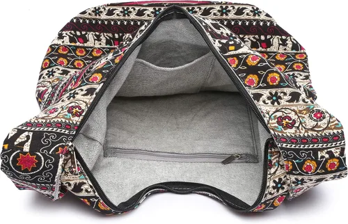 Vista 209 de Bolsa de hombro para mujer, de lona en estilo hippie/bohemio para llevar cruzada al hombro, disponible en diferentes colores y estampados